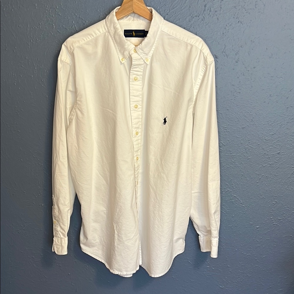 Ralph Lauren White Casual Button Down Shirt Timeless Style